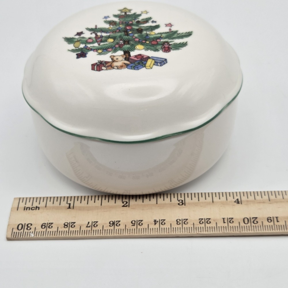Set Of 2 Vintage Nikko Christmastime Covered Bon Bon Candy Dishes    NEW - Picture 9 of 10